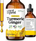 Wild &amp Organic Turmeric and Ginger Supplement Drops - Joint &amp Immune Support - Liquid Turmeric Curcumin with Black Pepper and Ginger - Curcumin Supplement - Vegan Sugar &amp Alcohol-Free Tin
