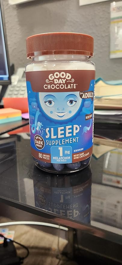 Good Day Chocolate Melatonin for Adults [ 2 Pack ] - Fair Trade Non-GMO Chocolate with Chamomile and Melatonin 1 mg - Adult Melatonin Adult Natural Sleep Aid Supplement