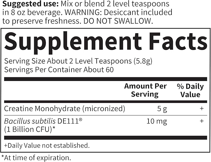 Garden of Life Creatine Monohydrate Powder for Women &amp Men Micronized Pre Workout with Probiotics for Muscle Strength Sport Amino Energy About 60 Easy to Mix Unflavored Servings (Pack of 2)