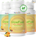 GlowFuel Niacinamide Supplement Tropical Fruits Flavor Chew Vitamin C &amp E Boost NAD+ Skin Care Health &amp Energy Support Caffeine &amp Gluten Free Non-GMO 90 Day Supply - 30 Ct x 3 Pack