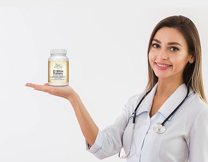35 Billion Probiotic CFU with 8 Strains 60-Vegcaps - Sustained Release Technology Resist Stomach Acid Shelf Stable - Support for Healthy Digestion &amp Intestinal Ecology Favorable Intestinal Flora