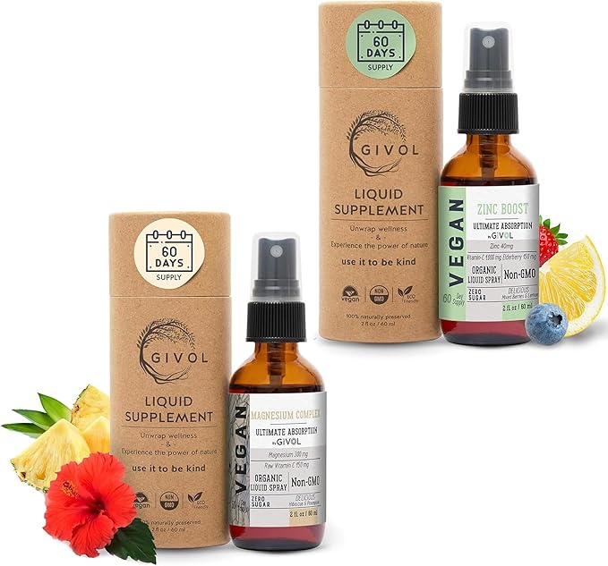 Tri Magnesium Complex - Magnesium Biglycinate Citrate &amp Taurate Liquid Spray 300mg w/Raw Vitamin C and Organic ZINC Boost Mist 40mg (Extra Strength) - Sugar Free with VIT C and Elderberry Extract
