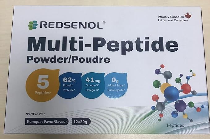 Multi-Peptide Powder 5 Small-Molecule Protein Peptides: Soy Ovalbumin Whey Sea Cucumber and Shiitake Peptides100% Absorption 62% Protein Omega 3 &amp6 Vitamins &amp Minerals