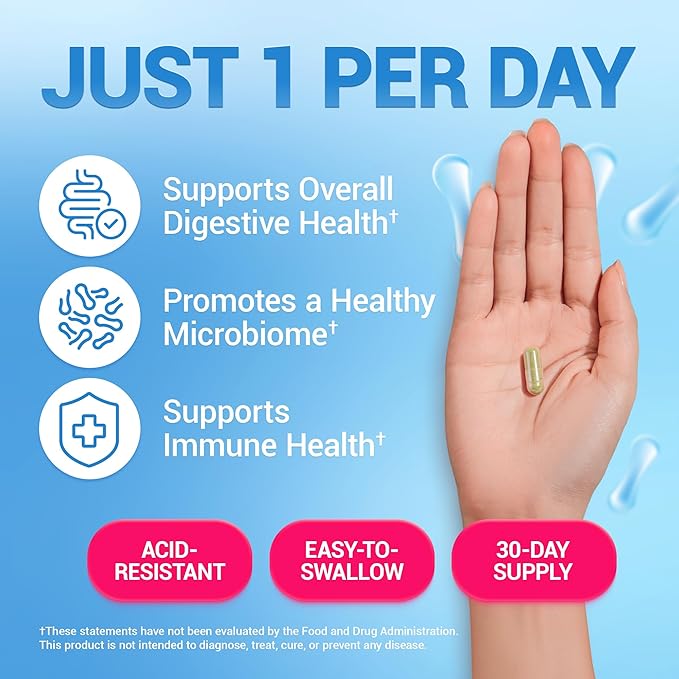 Dr. Berg Probiotic Supplement (60 Billion CFUs) - Helps Ease Occasional Constipation Diarrhea Gas &amp Bloating* - Pre and Probiotics for Digestive Health - 30 Probiotic Capsules