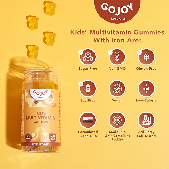 Kids Omega 3 DHA &amp Multivitamin Gummies with Iron - Support for Growing Kids