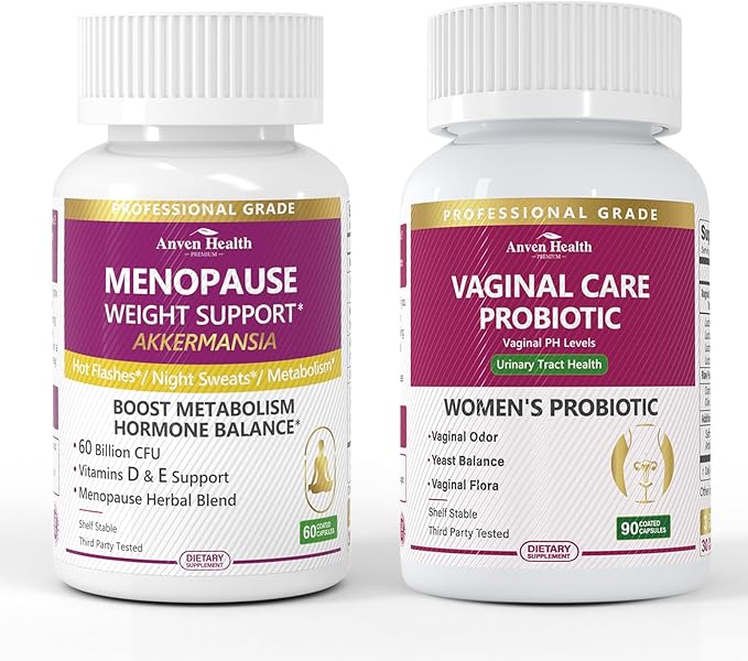 Women’s Wellness Bundle – Vaginal Probiotics + Akkermansia for Menopause丨Supports Vaginal Flora PH Balance Estrogen Health &amp Gut Comfort