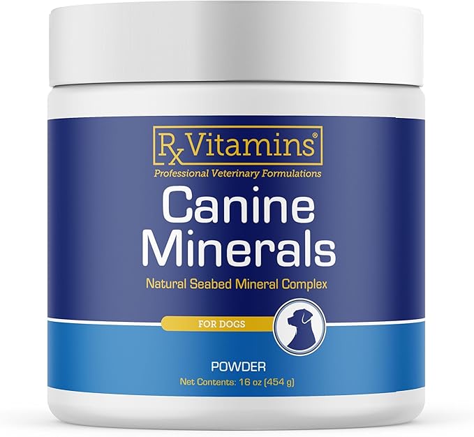 Rx Vitamins Canine Minerals - Essential Minerals for Dogs - Calcium Magnesium Iron Supplement Bone and Joint Supplement for K9 Immune Support - 16oz