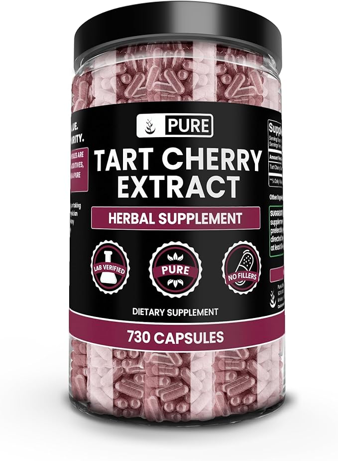 PURE ORIGINAL INGREDIENTS Tart Cherry Extract (730 Capsules) No Magnesium Or Rice Fillers Always Pure Lab Verified