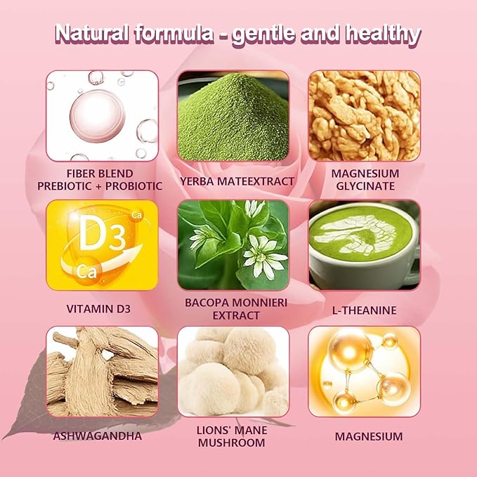 Quiet Dose calm magnesium powder cortisol reducer supplement calming drink powder with Magnesium Glycinate Ashwagandha L-Theanine Vitamin D3 | Vegan Non-GMO Berry Flavor