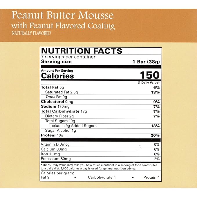 DPTG - Gourmet High Protein Snack Bar High Protein Low Calorie Low Carb Snack Pack Aspartame Free Bariatric Friendly Ideal Protein Compatible (Peanut Butter Mousse)
