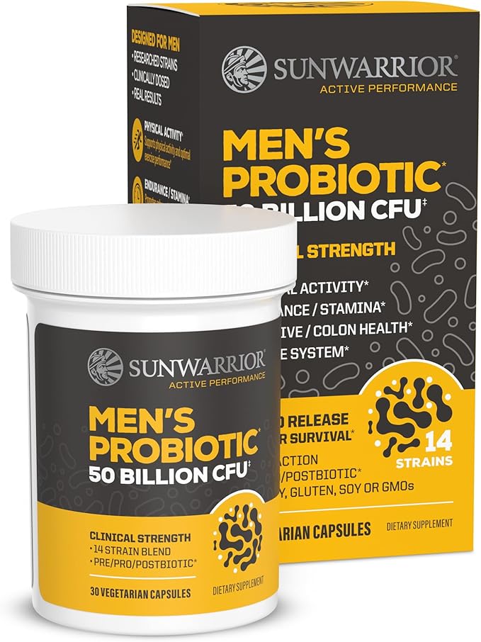 Probiotic 50 Billion CFU Probiotics Supplement Capsules 14 Strains + Prebiotics + Postbiotics for Men Gut Immune &amp Colon Health Energy &amp Endurance Support Soy-Free Non-GMO Clean Capsules 30