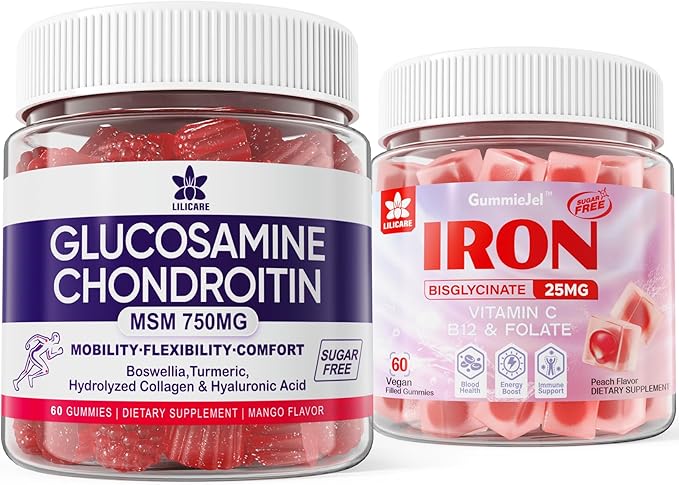 Glucosamine Chondroitin Gummies + Iron Supplement for Women