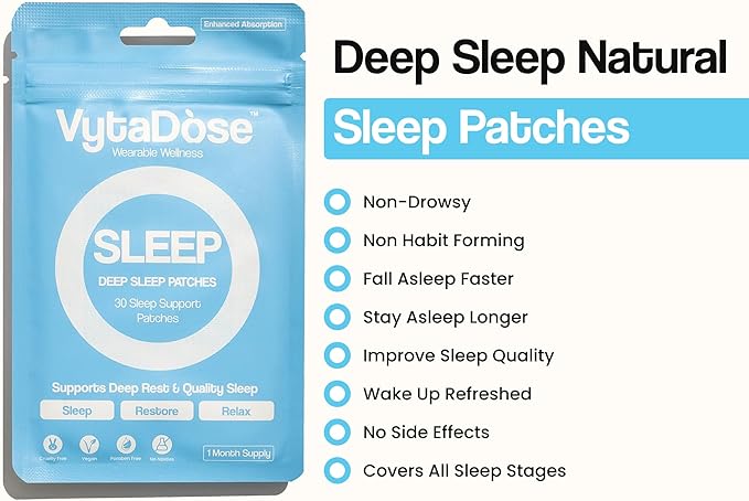 Energy + Sleep Patch Duo | Natural Topical Caffeine Patches for Mood &amp Focus + Melatonin-Free Herbal Sleep Patches for Calm Nights
