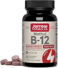 Jarrow Formulas Methyl Vitamin B12 5000 mcg - 60 Chewable Tablets Naturally Fruit Flavored- Bioactive B12 Vitamin - Supports Cellular Energy Production Brain Health &amp Metabolism - 60 Servings