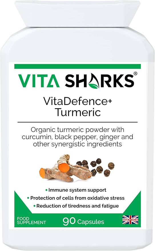 VitaDefence+ Turmeric 90 Vegan Capsules. Natural Potent Kosher &amp High Strength Ayurvedic Immune Booster