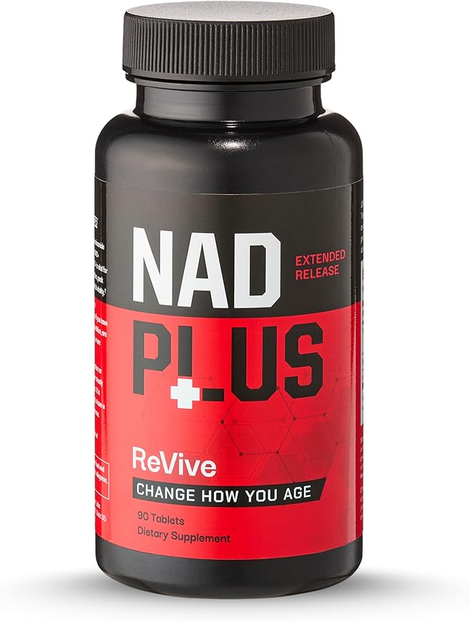 Revive | NAD+ Supplement Tablets for Men &amp Women | NAD Supplement Powered by RiaGev®-SR | Cellular Energy Metabolism Brain and Healthy Aging Support | Vegan Non-GMO &amp Gluten-Free (90 Tablet