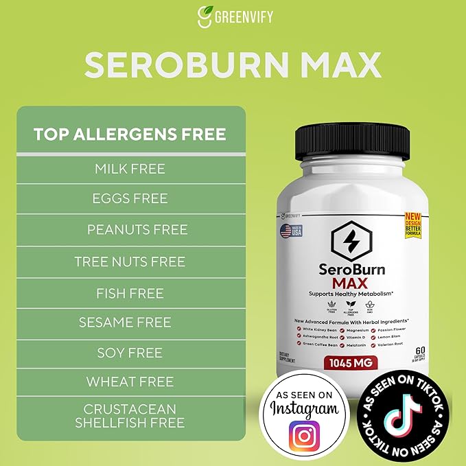 SeroBurn Max Powerful Formula Anabolic Recovery Vitamin D Natural Sleep Aid with Magnesium Ashwaganda - 60 Capsules (1)