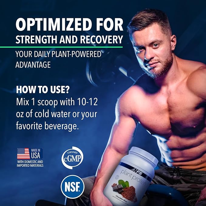 NF Sports All-Natural Plant-Based Protein (Chocolate Maca) - Organic Protein Gluten Free - 28 Servings (Chocolate Maca)