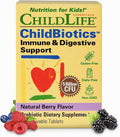 CHILDLIFE ESSENTIALS Childbiotics Immune &amp Digestive Support - Kids Probiotic Probiotics for Kids &amp Toddlers Childrens Chewable Probiotic for Gut Health - Natural Berry 30 Chewable Tablets