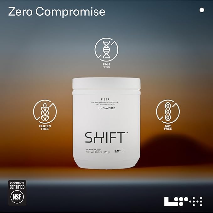 LTH Shift - Trusted by Life Time Members - Plant-Based Prebiotic Fiber Powder - Supports Hormone Gut Digestive &amp Heart Health - Unflavored (30 Servings)