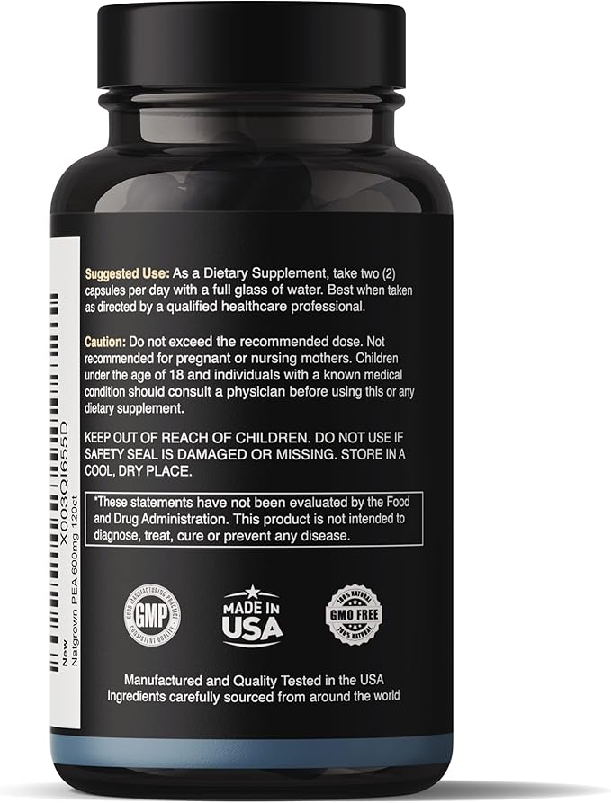 Natgrown Palmitoylethanolamide Pea Supplement 600 mg - 120 Capsules