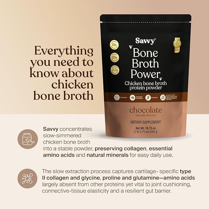 SAVVY Bone Broth Power Chocolate Protein Powder 23g Protein 12g Collagen &amp Recharge Electrolyte Powder Sugar Free Hydration Drink with Sodium Magnesium Potassium (Variety (Lemon + Watermelon)