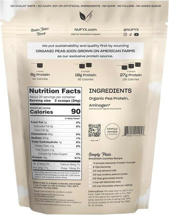 NUFYX Heavenly Protein Powder (Simply Plain 40 Scoops)