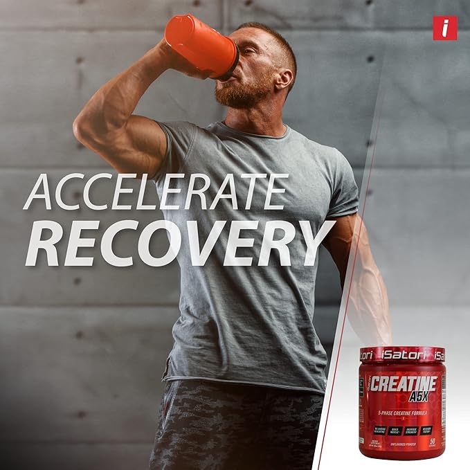 iSatori Creatine A5X with Creatine Monohydrate &amp Betaine Anhydrous for Muscle Growth Strength Building &amp Recovery - Dietary Supplement for Training &amp Weight Lifting - Unflavored (50 Serv