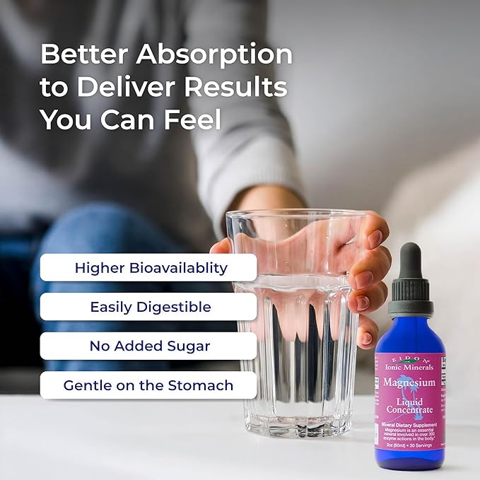 Eidon Liquid Magnesium Concentrate - Ionic Magnesium Chloride Drops for Men and Women Supports a Sense of Calm and Muscle Relaxation Bioavailable No Additives or Preservatives - 2 oz 2 Pack