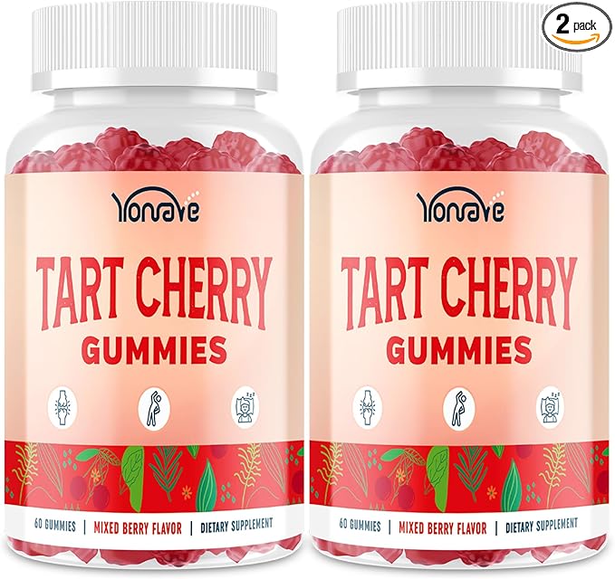 3300mg Tart Cherry Gummies for Uric Acid Cleanse Sleep Gout Joint &amp Kidney Support – Tart Cherry Extract with Celery Seed Melatonin Vitamin C – Detox &amp Antioxidant – Mixed Berry Flavor 1