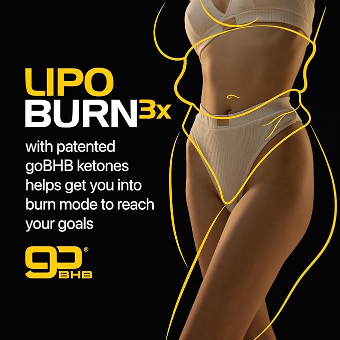 Lipo Burn Keto BHB Exogenous Ketones Supplement - BHB Science Keto Diet Pills with Capsimax and Caffeine for Natural Energy Focus Body Sculpting &amp Ketosis Support - Vegetarian &amp Non-GMO (1 Mon