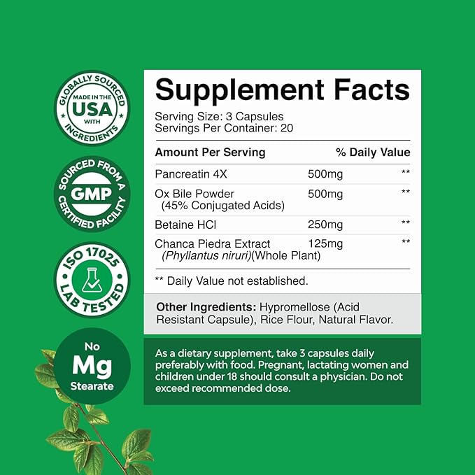 Bundle of Liver Support NAC Supplement with Milk Thistle for Liver Cleanse Detox &amp Repair and Ox Bile Salts for Gallbladder Support - Purified Bile Salts Pancreatin Digestive Enzymes Ox &amp Beta