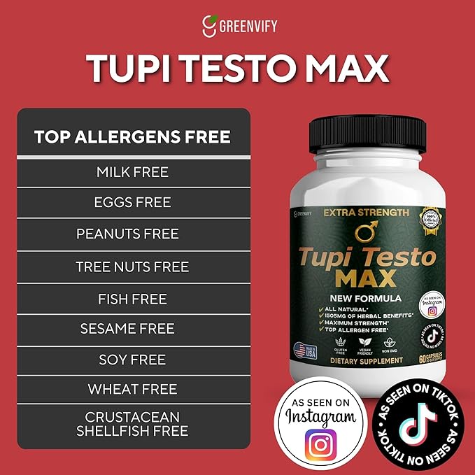 Tupi Testo MAX Organic Maca Root Blend Black Pepper 60 Capsules 30-Day Supply (2)