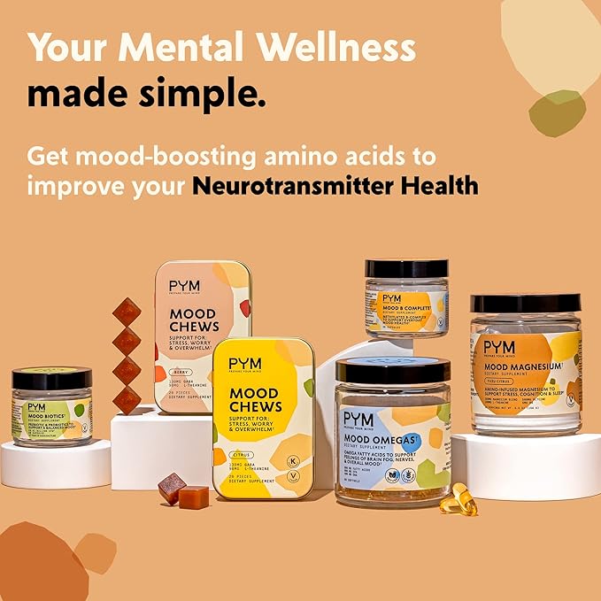 Omega-3 Supplement by PYM for Mood and Emotional Support (60 Count) | Omega-3 Fatty Acids DHA EPA &amp Vitamin E | Non-GMO Gluten-Free No Added Sugar