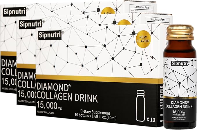 Bundle – Diamond Liquid Collagen Drink (15000 mg 50 ml x 30) + Diamond Collagen Liquid Shots (15000 mg 1.69 fl oz x 30)
