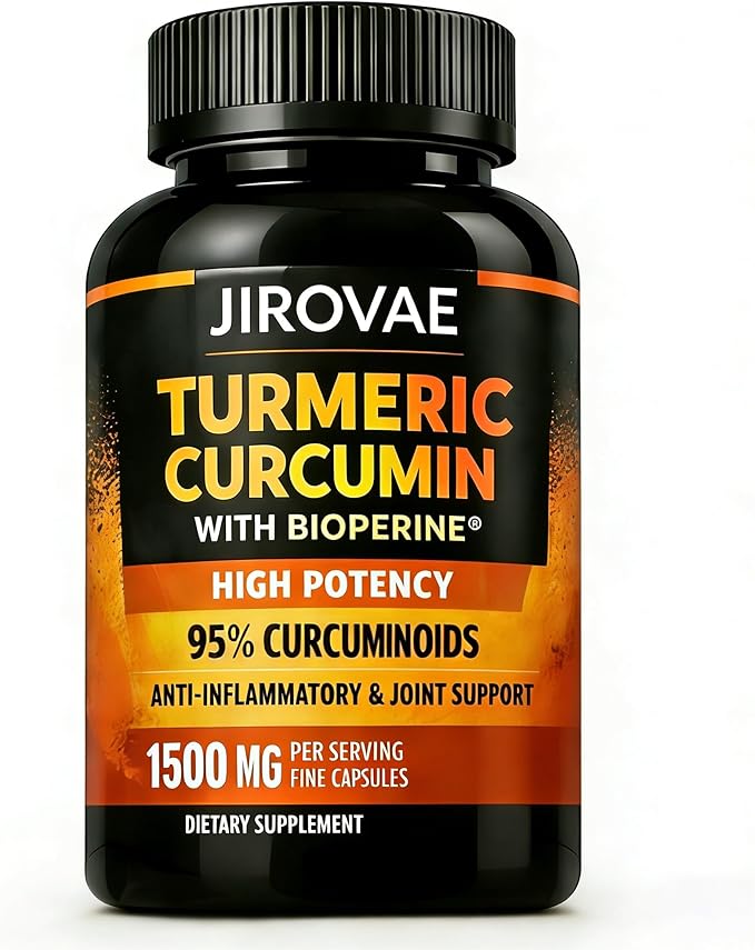 Turmeric Curcumin Capsules 1500mg per Serving 95% Curcuminoids with Black Pepper Extract &amp Ginger High Potency Veggie Capsules Non-GMO 120 Count (60 Servings)