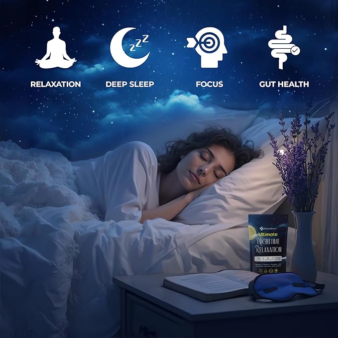 Magnesium Glycinate Powder Upgraded Formula with Vanilla Coconut Powder GABA L-Theanine Ashwagandha and Chamomile Natural Berry Flavor - Perfect for Evening Wind-Down &amp Cozy Nights