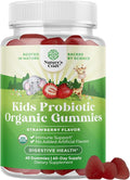 USDA Organic Kids Probiotic Gummies - Gut Bacteria Probiotics for Digestive Health &amp Stomach Relief - Gentle 2.5B CFU Kids Immune Support &amp Gut Heath Supplement - Vegan &amp Non-GMO Chews - 6