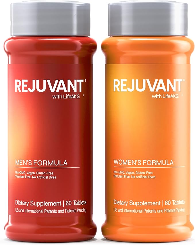 Rejuvant Men’s &amp Women’s AKG Longevity Supplement - 2 Pack (1 Men’s + 1 Women’s) 1000MG 98% Pure Calcium Alpha-Ketoglutarate - Patented Sustained-Release Formula for Cellular Repair &amp Vitality