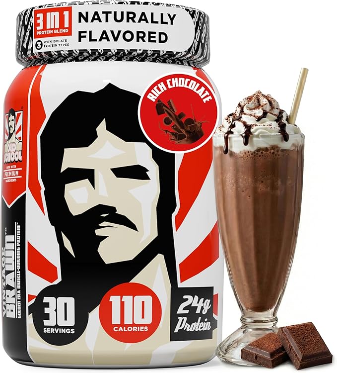 Old School Labs Protein Powder Isolate Sourced from Egg Milk&amp Beef - Made for Men &amp Women for Building Muscle &amp Post-Workout Recovery - Zero Sugar Rich Chocolate Flavor - 30 Servings