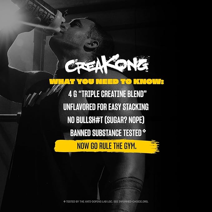 Mutant CREAKONG – Advanced Creatine Supplement with Triple Creatine Blend for Muscle Strength Size &amp Performance – Unflavoured Banned Substance Tested– 2.2 lbs