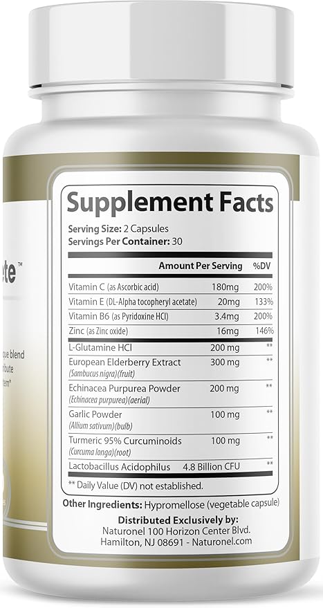 Viracid Complete (3 Pack) Comprehensive Immune Formula with Elderberry Echinacea Garlic Zinc L-Glutamine &amp Turmeric 95% Curcuminoids | Premium Supplement Made in USA GMP Certified
