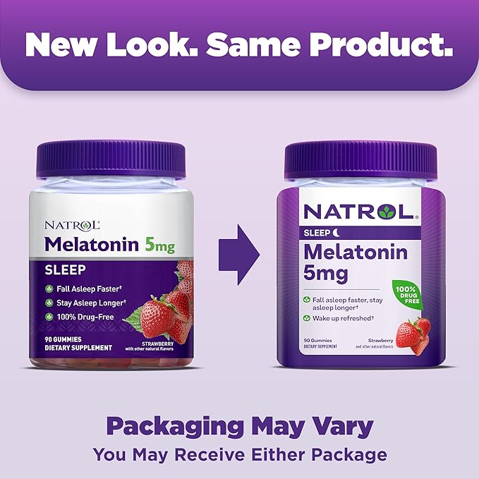 Natrol Melatonin 5mg Gummies 140ct &amp 90ct Strawberry Sleep Support