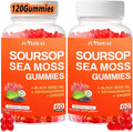 10-in-1 Soursop Graviola with Sea Moss Gummies Soursop Leaves Extract with Vitamin C Zinc for Immunity and Antioxidant Gluten Free Vegan 60 Gummies 2Pack