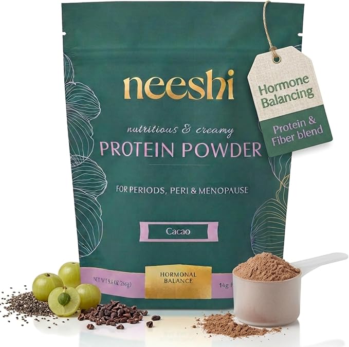 Nourishing Protein Blend for Hormonal Balance - Vegan Gluten-Free Organic Cacao Protein Powder - Supports PMS &amp Menopause Relief - Women’s Vegan Protein - 1 Week Supply