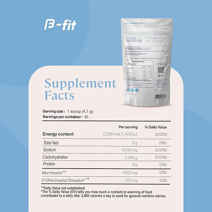B-FIT B Just Inositol + Omega 3 – Myo-Inositol &amp D-Chiro 40:1 Formula + Fish Oil 1800 mg EPA &amp DHA – 2 Month Supply