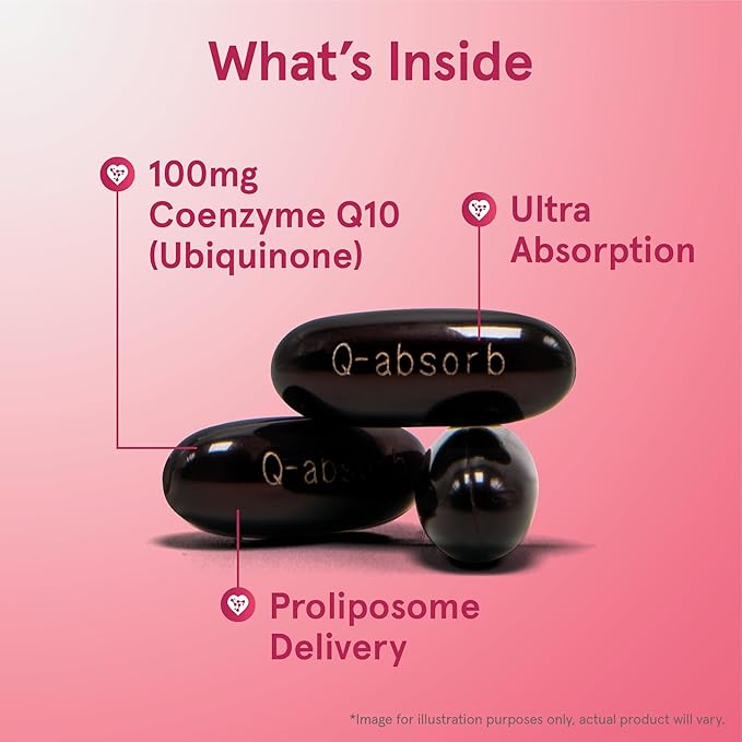 Jarrow Formulas Q-absorb Ubiquinone Co-Q10 100 mg Dietary Supplement Antioxidant Support for Mitochondrial Health Cellular Energy Production and Cardiovascular Health 120 Softgels 120 Day Supply