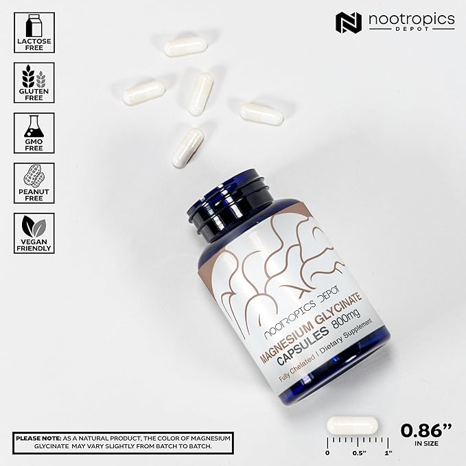 Magnesium Glycinate Capsules | 360 Count | Mineral Supplement | Magnesium Supplement | Supports Heart Muscle Nerve and Bone Health