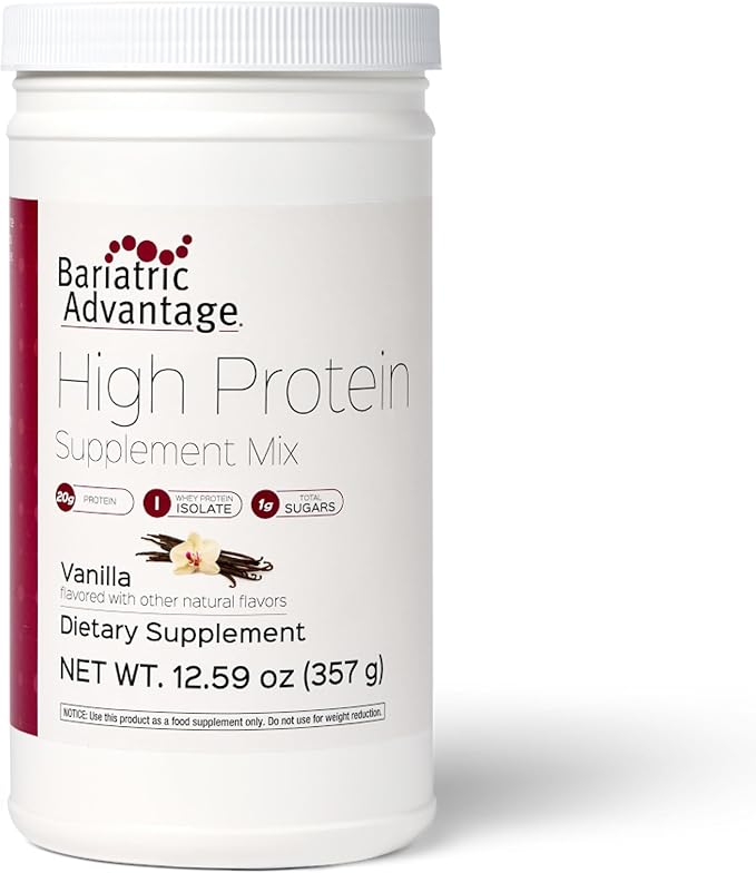Bariatric Advantage High Protein Supplement Mix - Protein Powder - 20 g Protein - for Pre- &amp Post-Bariatric Surgery Patients - Iron Calcium &amp More - Vanilla - 14 Servings