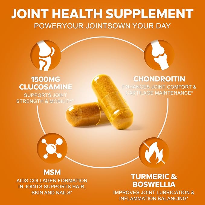 Glucosamine Chondroitin MSM &amp Magnesium Complex Supplement Set 2 individual bottles Glucosamine Complex and Magnesium Complex for Cartilage Joint Health and Muscle Bone Support- 240 Capsules